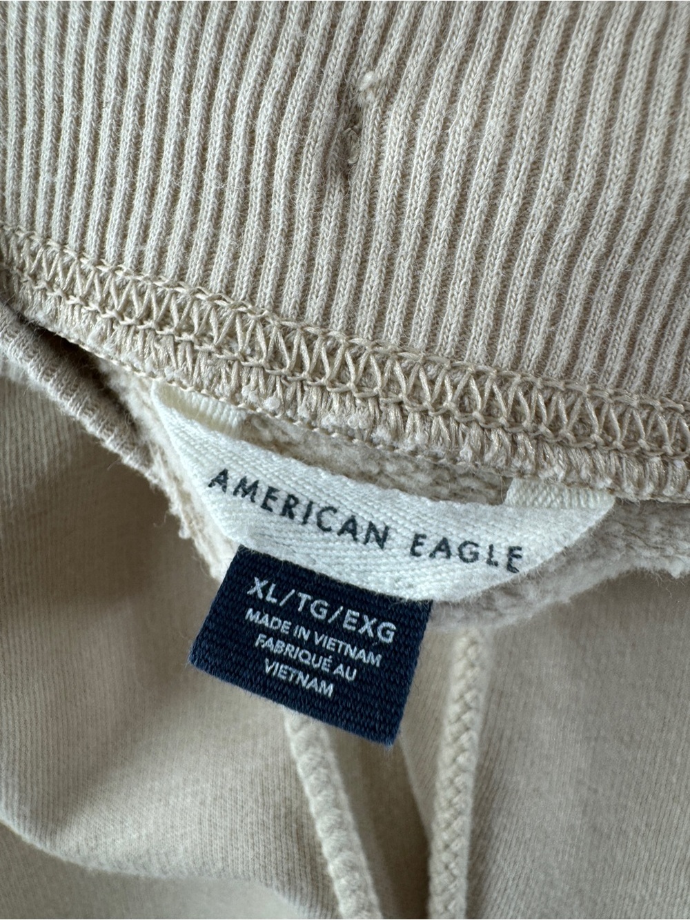 American Eagle Cream Drawstring Sweatshirt Mini Skirt – Women's XL - Picture 4 of 6